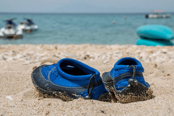 water shoes in the sand